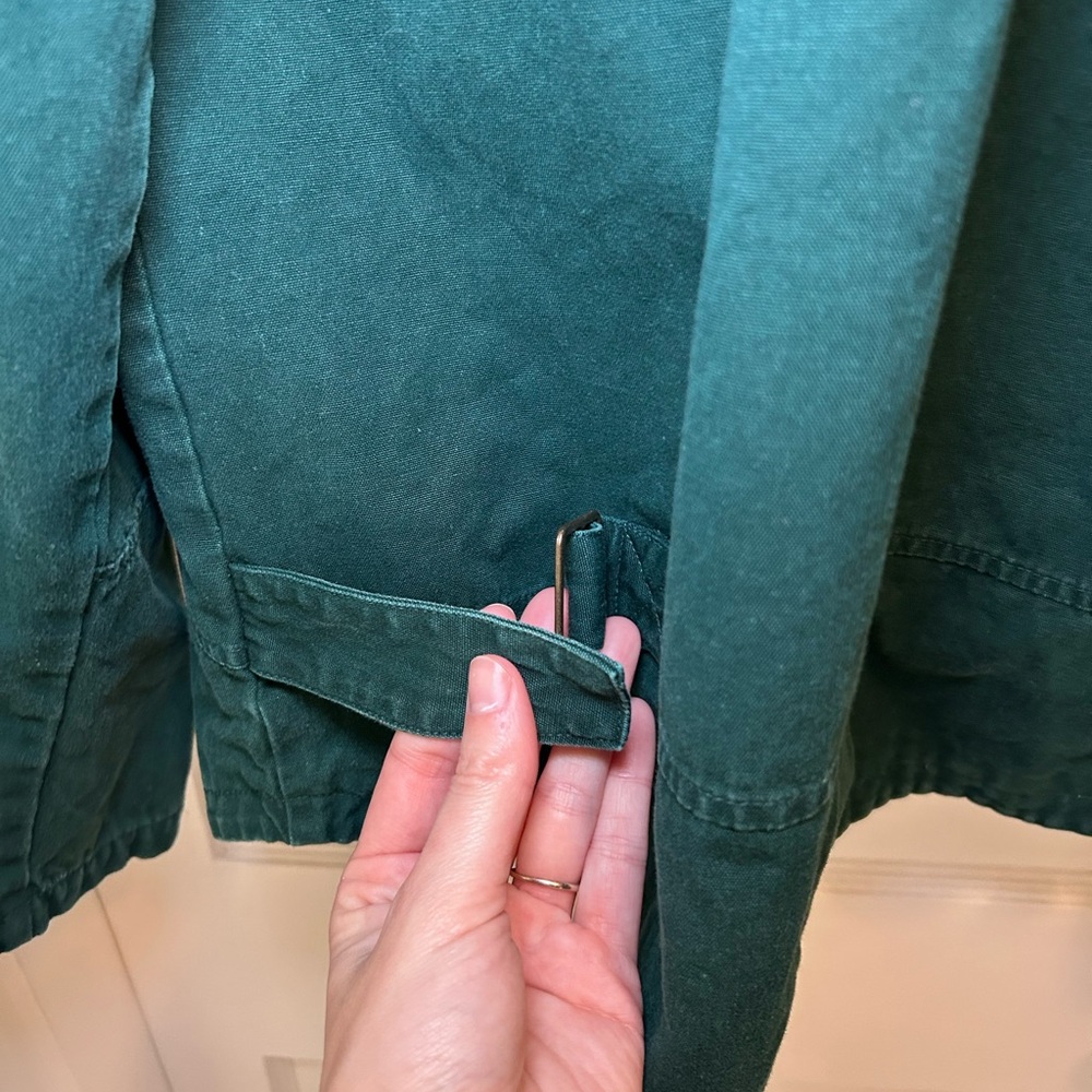 Cherokee 90’s Vintage Green Button Down Chore Coat Plaid Lining Women’s S - Picture 8 of 9